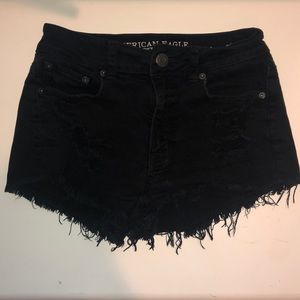 Black High Waisted Jean Shorts